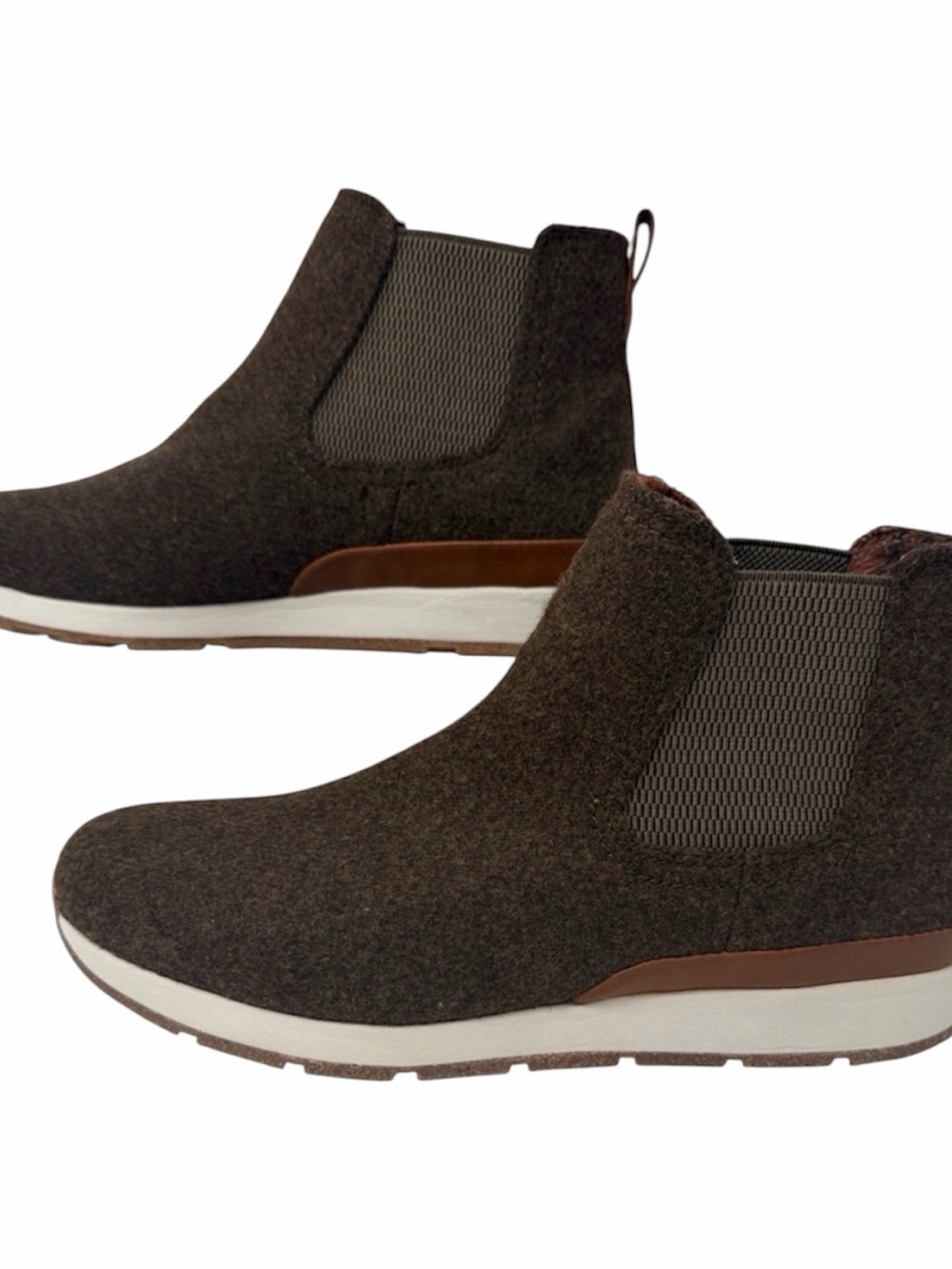 b.o.c. Women’s Kara Chelsea Wool Slip-on Brown Booties Size 11